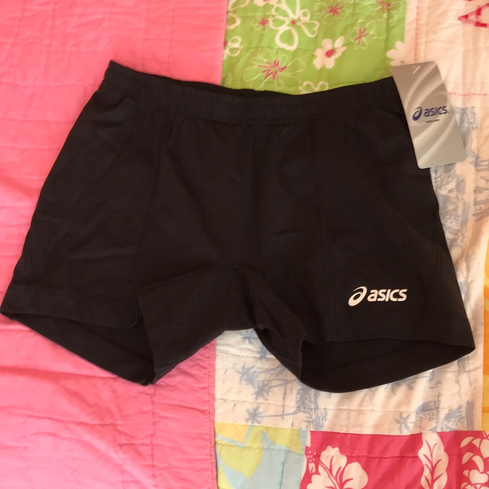 Black ASICS shorts